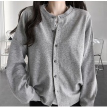 꾸안꾸 데일리 오버핏 맨투맨 박시 단추 가디건